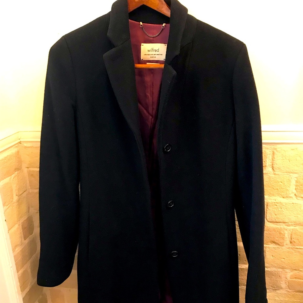 Wilfred Cashmere & Wool Coat (Medium), wool, cashmere and deerskin suede